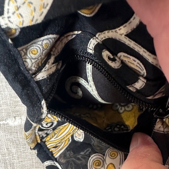 Vera Bradley Yellow Bird Pattern Small Euro Tri Fold Wallet Designer EUC Velcro - Picture 13 of 14